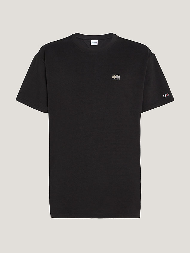 black essential tonal badge relaxed fit t-shirt for men tommy jeans