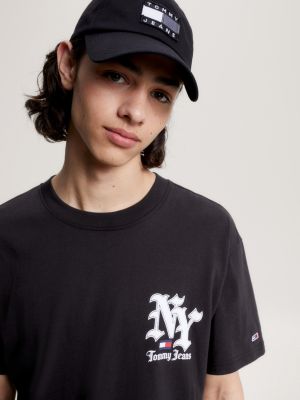 New York Logo Classic Fit Black Hilfiger T-Shirt Tommy | 