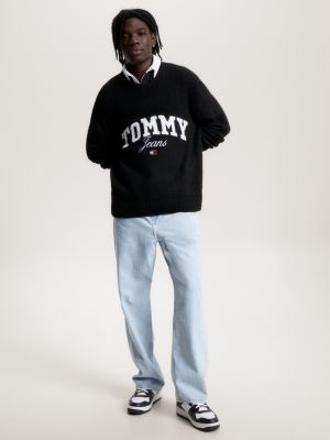 Varsity Logo Relaxed Fit Jumper Black Tommy Hilfiger