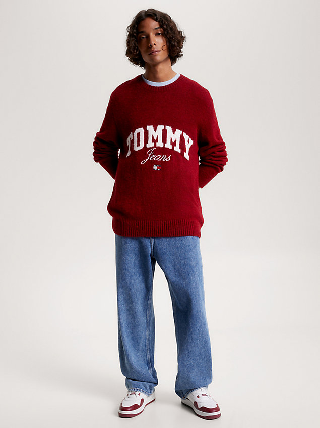 pull décontracté à logo universitaire red pour hommes tommy jeans