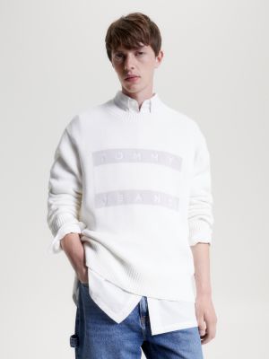 Sweat Homme TOMMY JEANS Col Rond Blanc