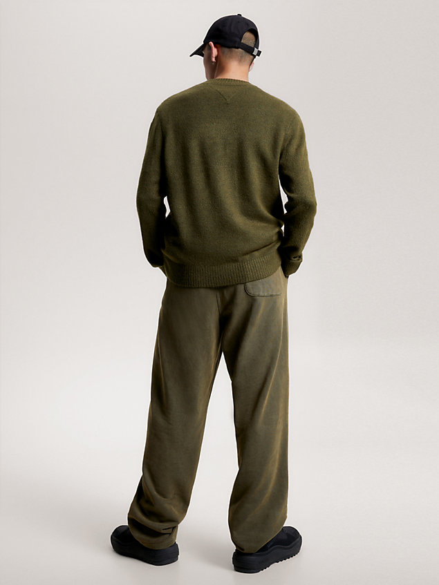 green essential trui met ton-sur-ton new york-logo voor heren - tommy jeans