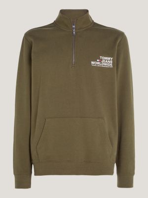 Logo Graphic Half-Zip Sweatshirt | Green | Tommy Hilfiger