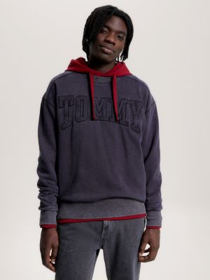 Varsity Acid Wash Relaxed Fit Sweatshirt | BLACK | Tommy Hilfiger