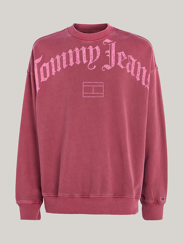 felpa relaxed fit con logo red da uomo tommy jeans