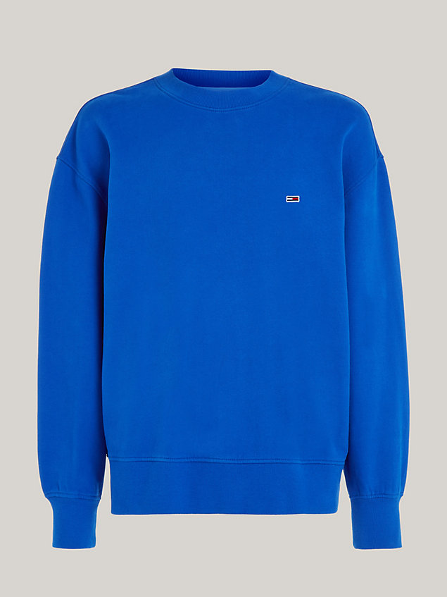 blue back logo appliqué relaxed sweatshirt for men tommy jeans