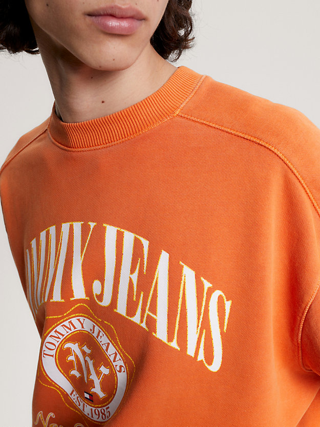 Varsity Logo Boxy Fit Sweatshirt | Orange | Tommy Hilfiger
