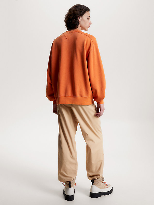 sudadera holgada con logo universitario orange de hombre tommy jeans