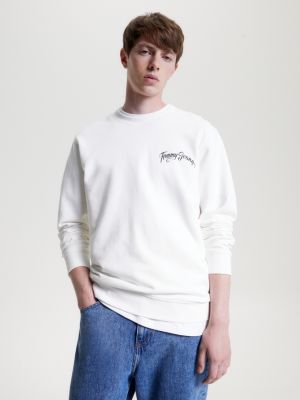 Sweat Tommy Hilfiger Icon Coin Blanc Homme