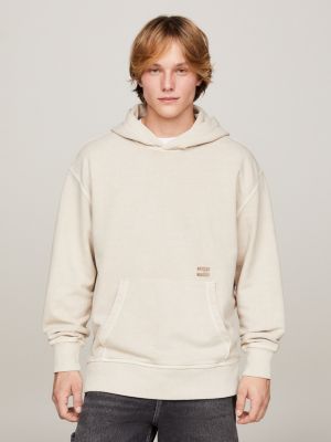 Essential Relaxed Fit Hoodie mit Tommy-Badge | Beige | Tommy Hilfiger