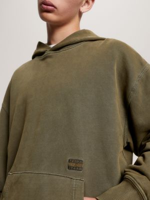 Essential Relaxed Fit Hoodie mit | Tommy-Badge | Grün Hilfiger Tommy