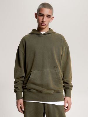Hilfiger | Tommy mit Essential Fit Hoodie Tommy-Badge Relaxed | Grün