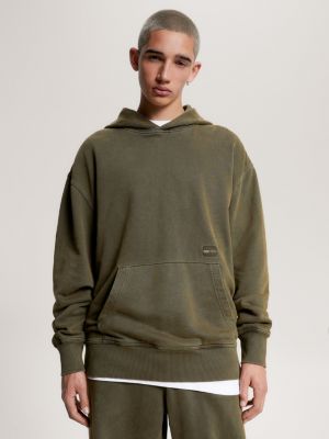 Essential Relaxed Fit Hoodie mit Tommy-Badge | Grün | Tommy Hilfiger