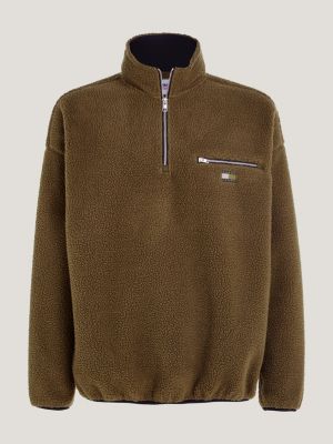 Tommy hilfiger sherpa hot sale half zip hoodie