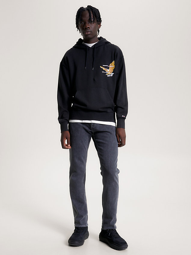black eagle motif relaxed fit hoody for men tommy jeans