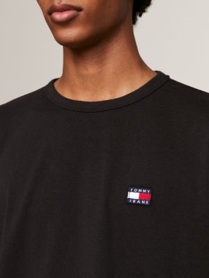 Badge Classic Fit Long Sleeve T-Shirt | Black | Tommy Hilfiger