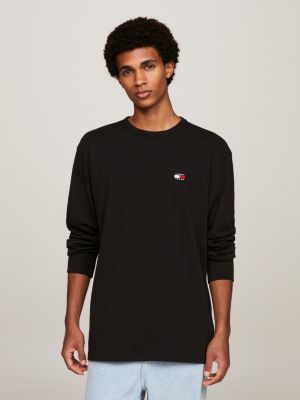 Badge Classic Fit Long Sleeve T-Shirt | Black | Tommy Hilfiger