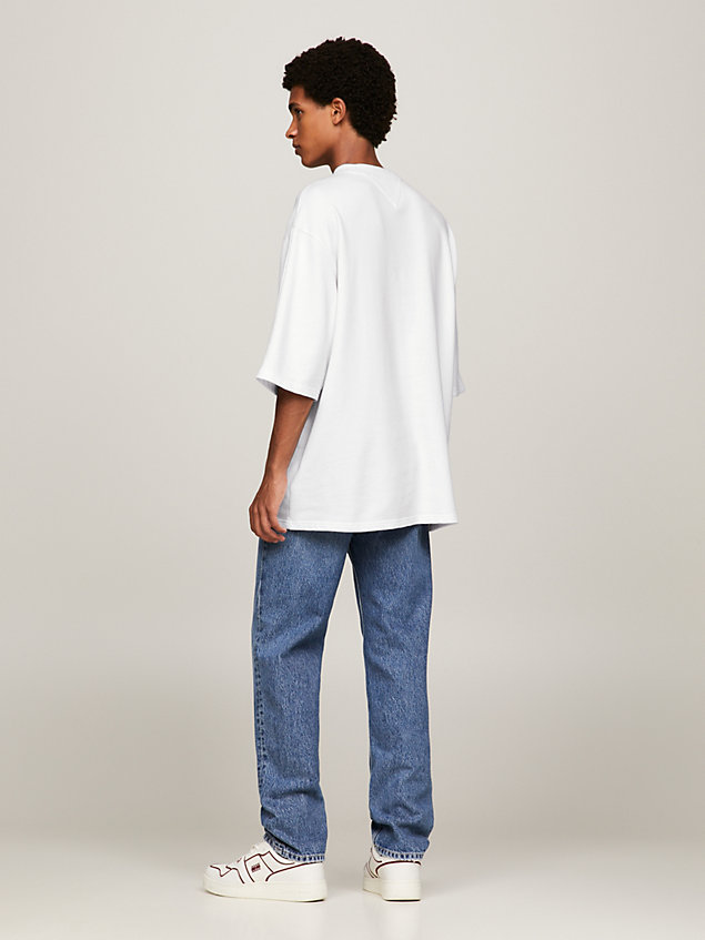 camiseta essential tonal de corte oversize white de hombre tommy jeans