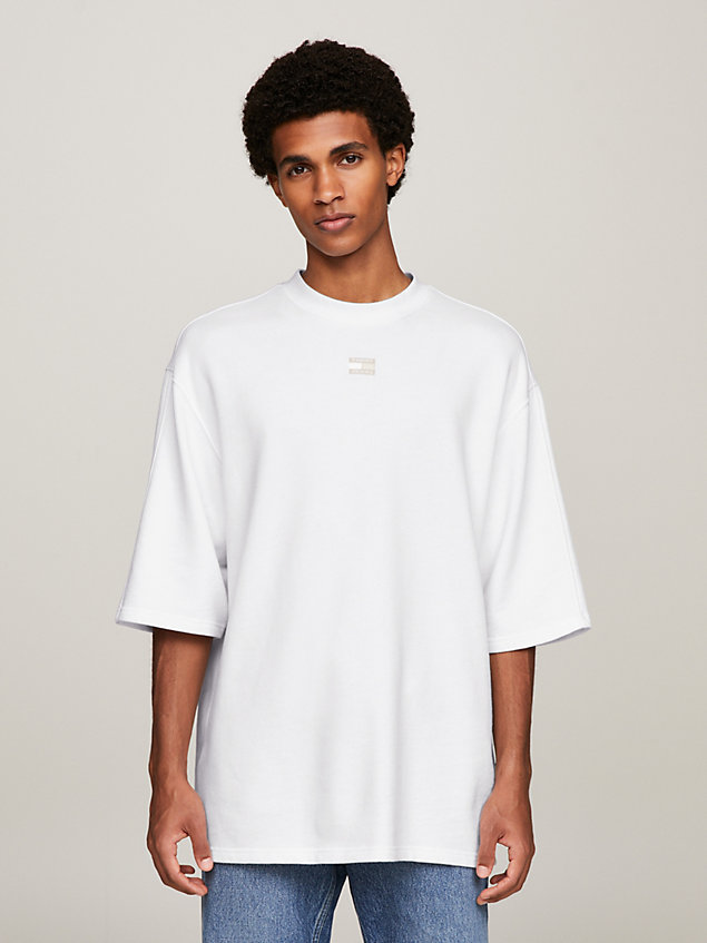 white essential tonal oversized fit t-shirt for men tommy jeans