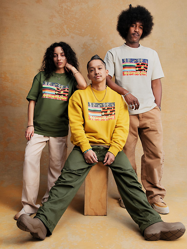 yellow tommy x supervsn trust the vsn sweatshirt for men tommy jeans