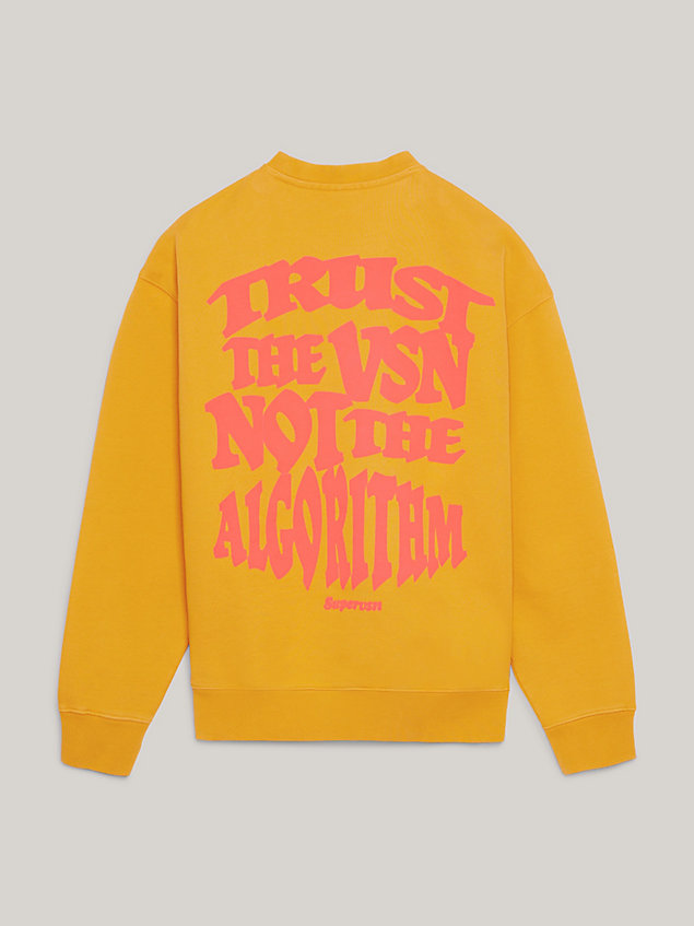 sweat tommy x supervsn trust the vsn yellow pour hommes tommy jeans