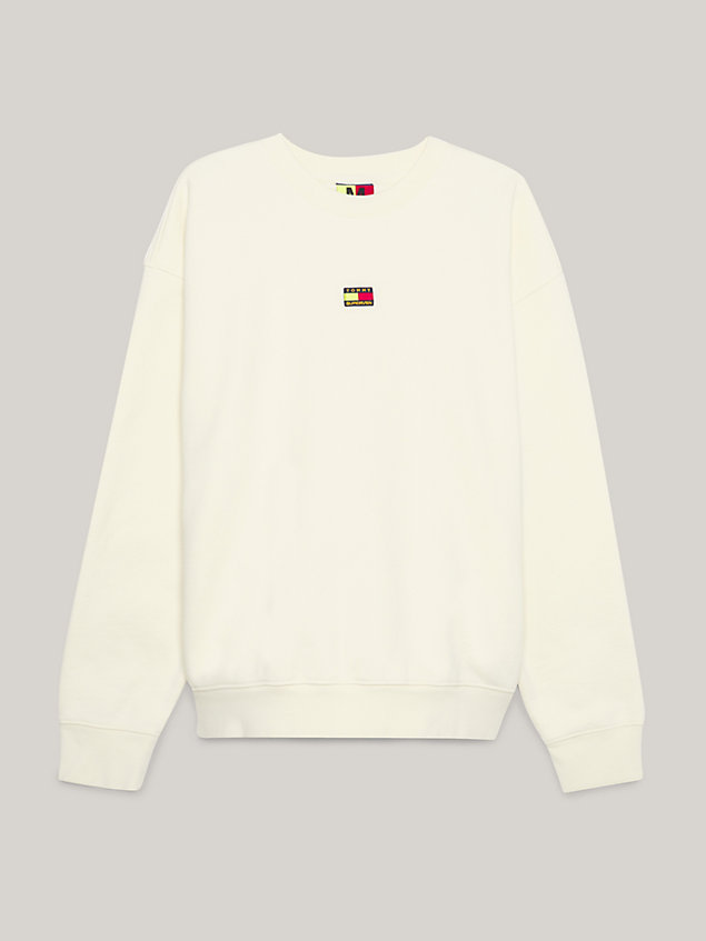 sweat tommy x supervsn nu america beige pour hommes tommy jeans