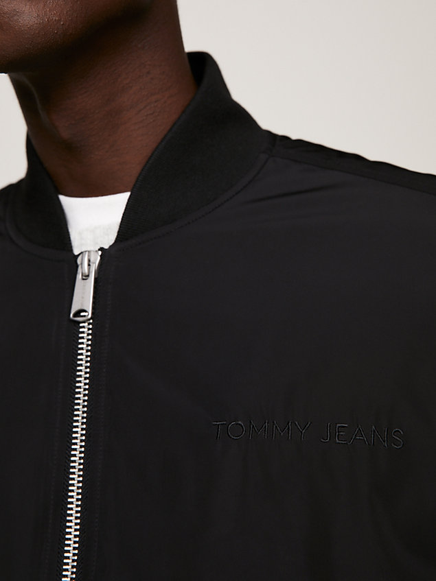 black classics tonal logo bomber jacket for men tommy jeans