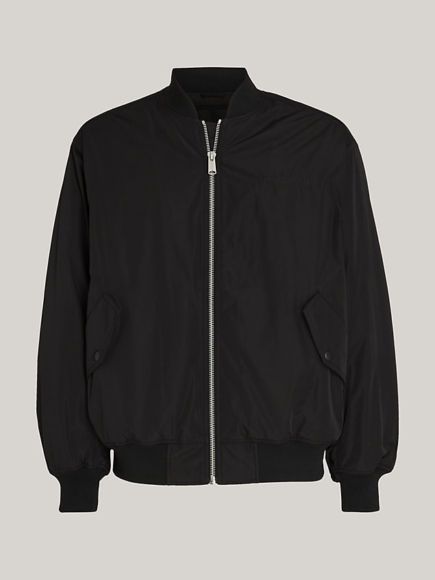 black classics tonal logo bomber jacket for men tommy jeans