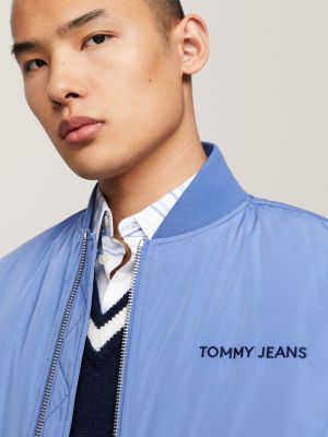 blue classics padded bomber jacket for men tommy jeans