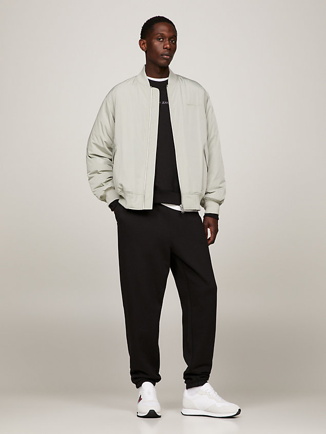 grey classics tonal logo bomber jacket for men tommy jeans