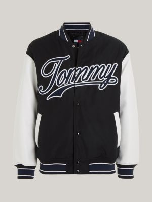 Satin Letterman Jacket Black Tommy Hilfiger