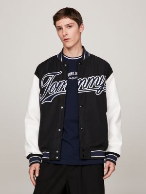 Satin Letterman Jacket | Black | Tommy Hilfiger