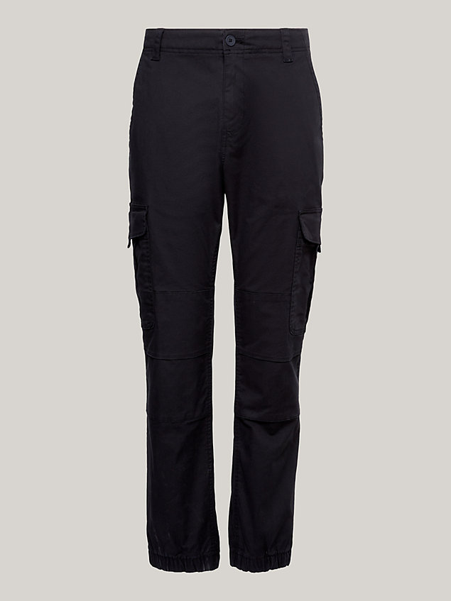 black ethan twill relaxed cargo trousers for men tommy jeans