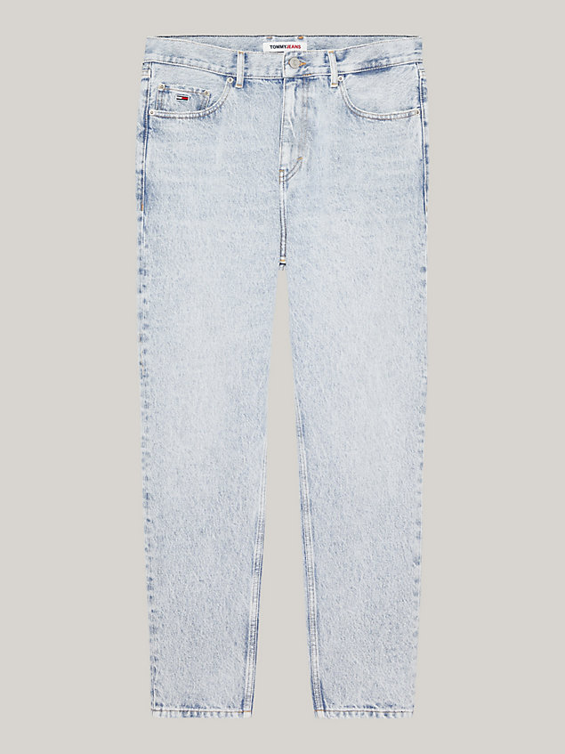 denim isaac relaxed tapered jeans mit fade-effekt für herren - tommy jeans