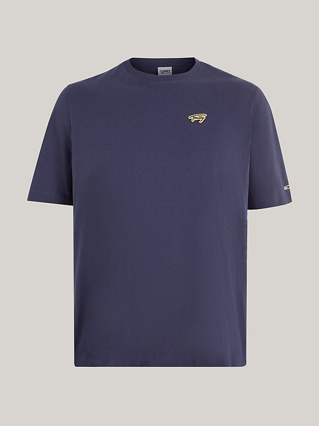 blue plus classic fit t-shirt mit signatur-logo für herren - tommy jeans