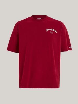 red plus relaxed fit t-shirt mit logo für herren - tommy jeans