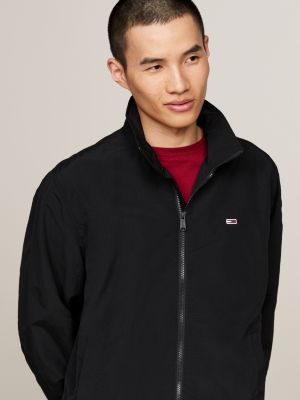 schwarz essential relaxed fit windjacke für herren - tommy jeans