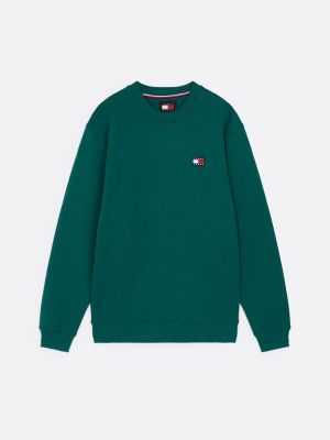 green tommy badge crew neck sweatshirt for men tommy jeans