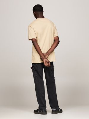 Logo-T-Shirt mit Rundhalsausschnitt | BEIGE | Tommy Hilfiger