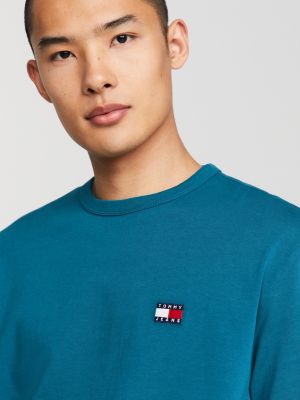 Badge Embroidery Crew Neck T-Shirt | Blue | Tommy Hilfiger