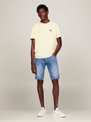 yellow t-shirt mit badge für herren - tommy jeans