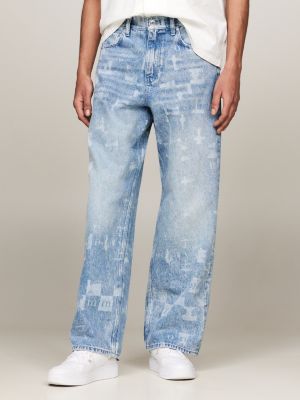 Dad Relaxed Straight TH Monogram Jeans, Blue