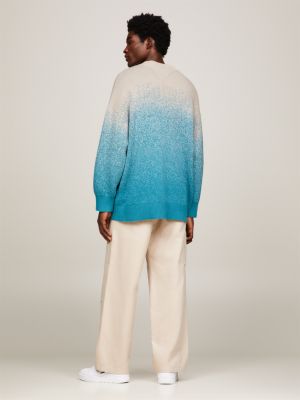 blue dual gender oversized ombré jumper for men tommy jeans