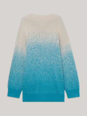 blue dual gender oversized ombré jumper for men tommy jeans