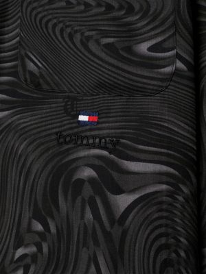 brown dual gender swirl print relaxed shirt for men tommy jeans