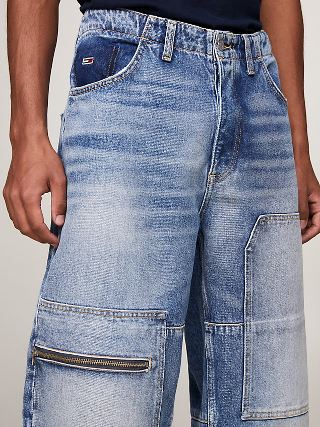denim aiden baggy tapered cargo jeans voor heren - tommy jeans