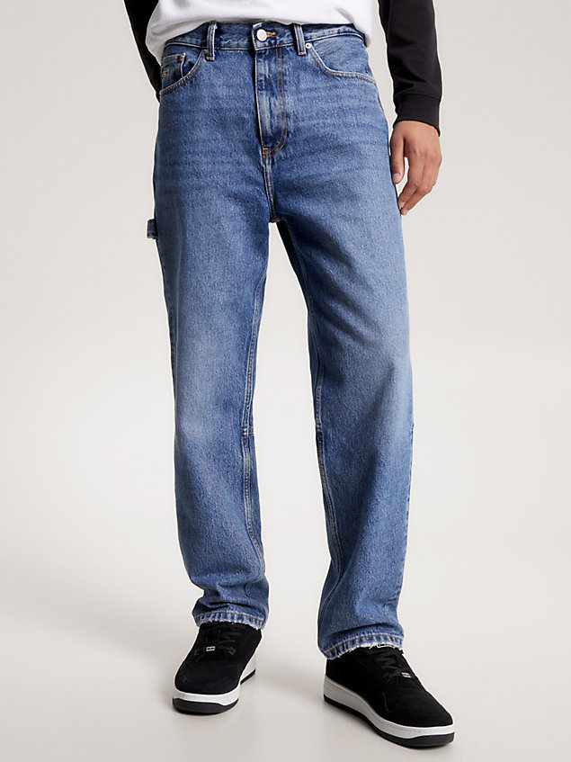 denim baggy fit jeans aus recycling-baumwolle für herren - tommy jeans
