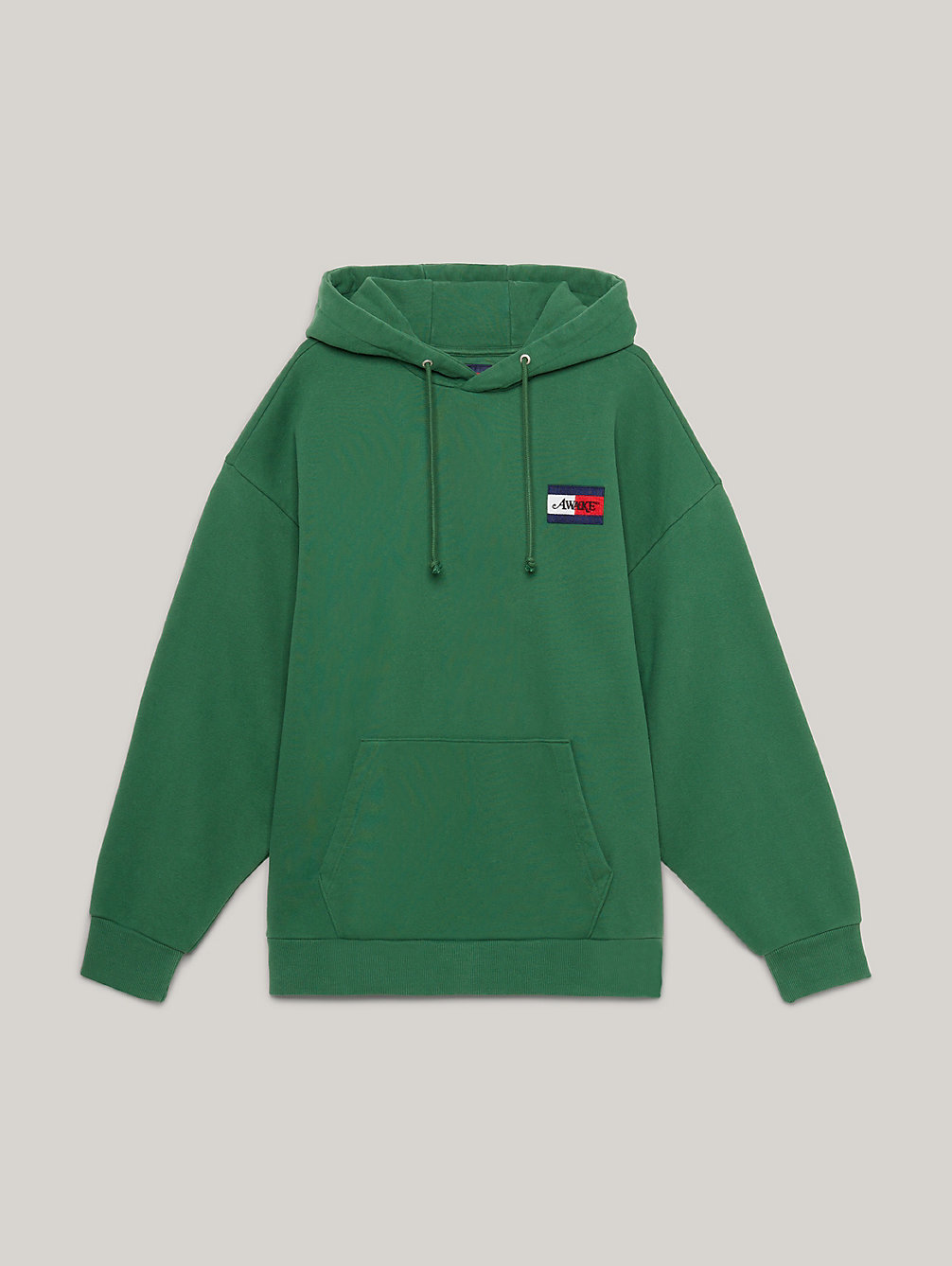 green tommy x awake ny relaxed hoodie met logo voor heren - tommy jeans