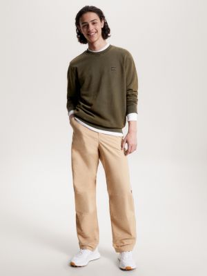 sudadera essential con logo tonal green de hombre tommy jeans
