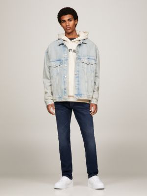 denim scanton slim jeans mit fade-effekt für herren - tommy jeans